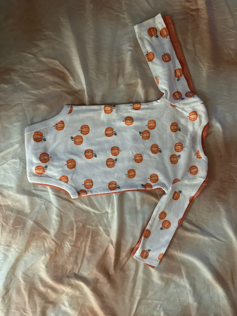 Carter's NWOT Orange & White Halloween Pumpkin Baby One-Piece Set | 9m #Unisex